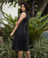 Sleeveless Loose Fitted Linen Pleated Dress